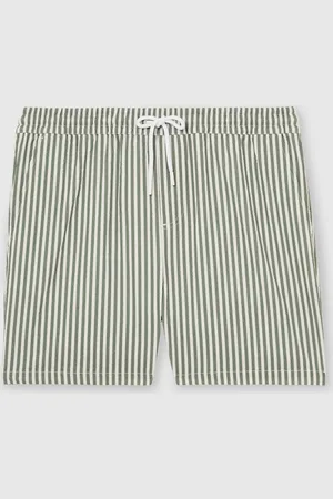 Reiss Bay Seersucker Stripe Swim Shorts L