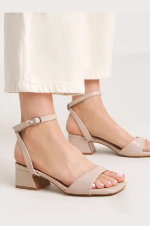 Simply Be Natural Wide Fit Barely There On Low Block Heels AU 6 (EU 37)