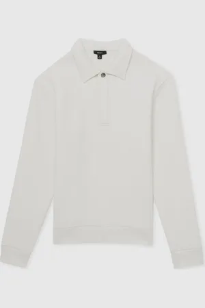 Reiss White Saxon Jersey Ribbed Polo Shirt XXL