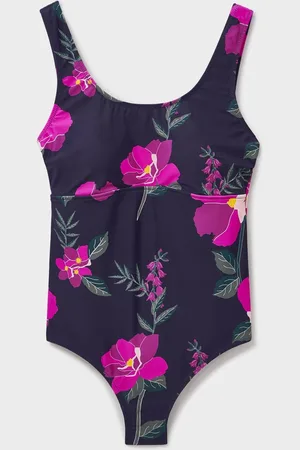 J.Crew Company Blue Ruched Printed Swimsuit AU 12