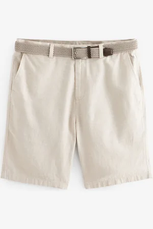 Next Linen Cotton Chino Shorts with Belt Included 28W x 31L (UK 28 R)