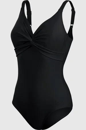 Speedo Black Brigitte Shaping 1 Piece Swimsuit AU 22