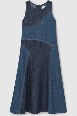 Reiss Wilder 9-13 yrs Patchwork Chambray Midi Dress 11