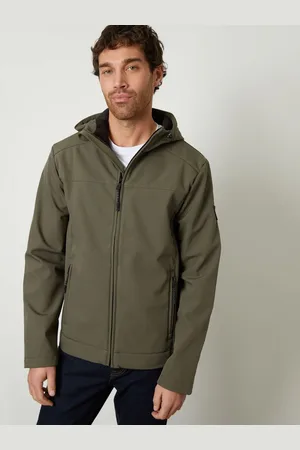 Threadbare Khaki Showerproof Fleece Lined Hooded Jacket M