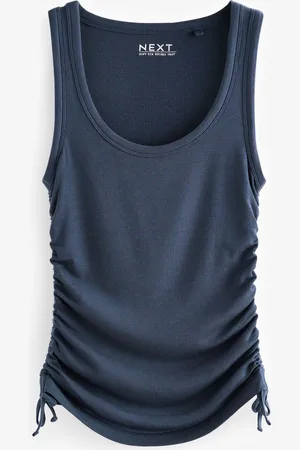 Next Inky Blue Ruched TENCEL Vest L Reg