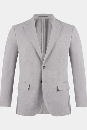 Peckham Rye Grey Regular Fit Linen Blend Jacket 46