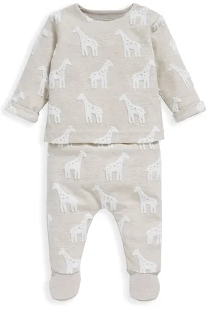 Mamas & Papas Giraffe Textured 2 Piece Outfit Brown Set 9