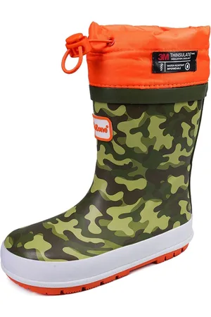 Toezone Orange Tie Top Camo Wellies AU 9 (EU 26)