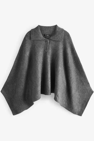Next Charcoal Grey Collared Poncho M-L