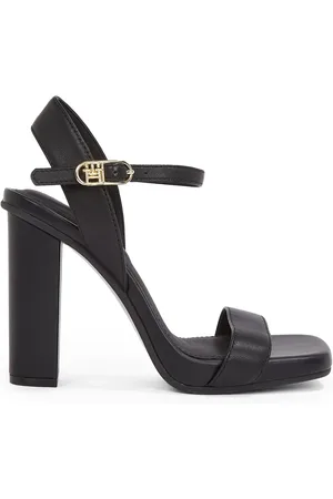 Tommy Hilfiger Black Leather Heeled Sandals AU 8 (EU 39)