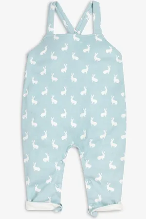 The Little Tailor Baby 100% Cotton Jersey Bunny Print Dungarees 12
