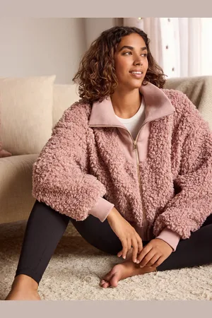 Bath & Body Works Pink Borg Zip Up Jacket M