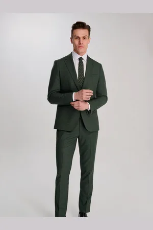 Harry Brown Green Sandro Slim Fit Linen Look Suit Jacket 46 R