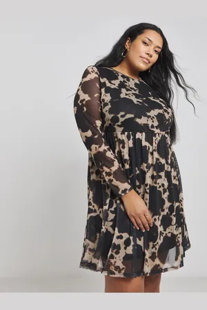 Simply Be Printed Mesh Skater Dress AU 12