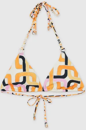 Reiss Orange Wynee Chain-Print Triangle Bikini Top AU 14