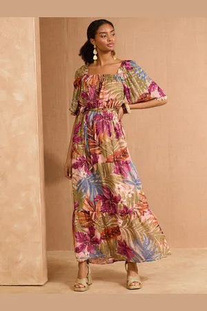 Love & Roses Kimono Sleeve Square Neck Belted Maxi Dress 14
