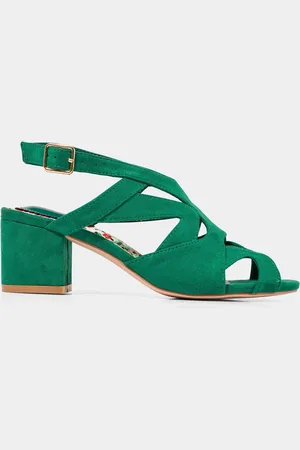 Joe Browns Green Floral Block Heel Slingback Sandals AU 7 (EU 38)
