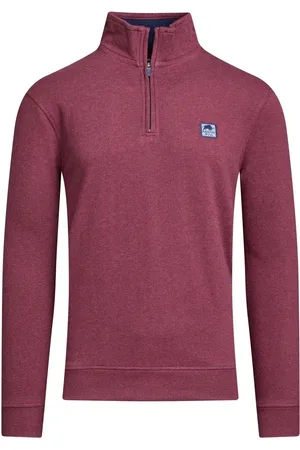 Raging Bull Red Classic Woven Patch Quarter Zip Sweatshirt L