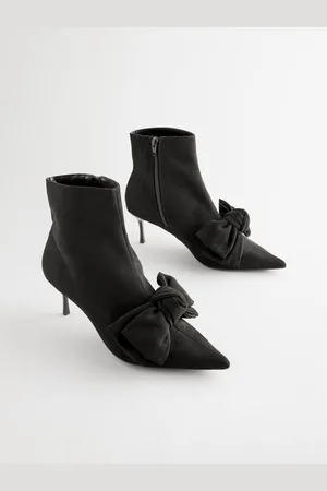 Next Black Forever Comfort Bow Detail Skinny Heeled Boots AU 6 (EU 37)