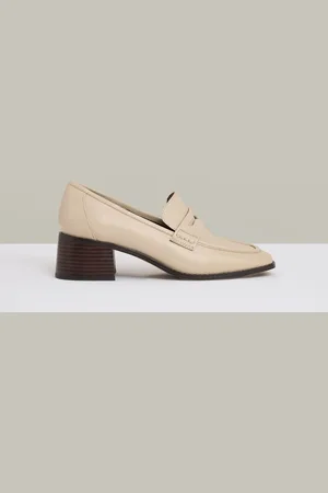 Reiss Heidi Leather Block-Heel Penny Loafers AU 7 (EU 38)