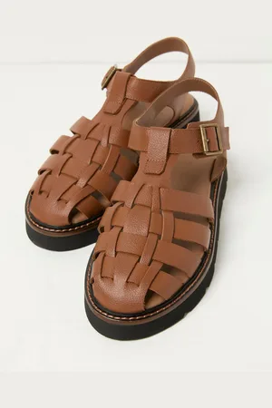 Fat Face FatFace Cali Tan Brown Cage Sandal AU 6 (EU 37)