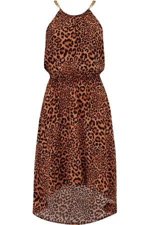 Pour Moi Gold Chain High Neck Woven Beach Dress AU 12
