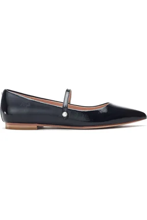 Moda In Pelle Flower Mary Jane Comfort Flat With Pointed Toe And Pearl Detail Shoes AU 10 (EU 41)
