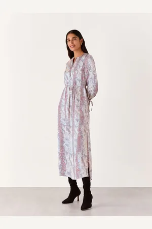 Whistles Mottled Snake Print Midi Dress AU 12