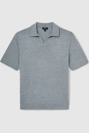 Reiss Duchie Merino Wool Open Collar Polo Shirt XL