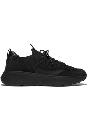 FitFlop F-mode Suede/knit Flatform Slip-on Laced Black Sneakers AU 9 (EU 41)