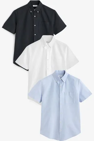 Next 100% Cotton Short Sleeve Oxford Shirt 3 Pack 3XL
