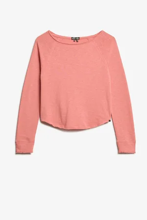 Superdry Mauveglow Pink Long Sleeve 100% Cotton French Terry Top AU 8