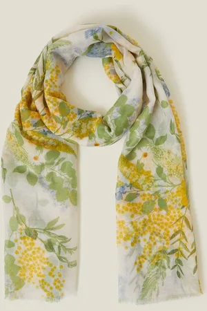Accessorize Natural Lightweight Floral Print Scarf One