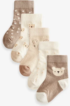 Next Neutral Bear Baby Socks 5 Pack (0mths-2yrs) 6