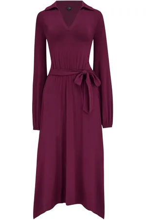 Pour Moi Venetia Jersey Hanky Hem Collared Midi Dress AU 18