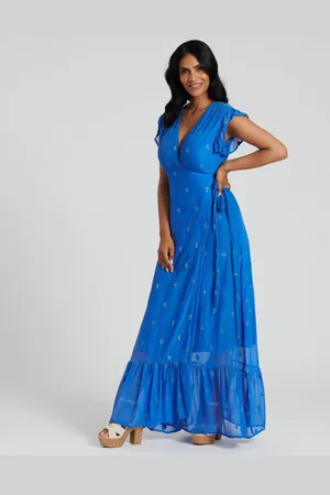 South Beach Sequin Detail Wrap Midi Dress AU 12