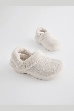 Next White Neutral Borg Clog Slippers AU 6 (EU 39)