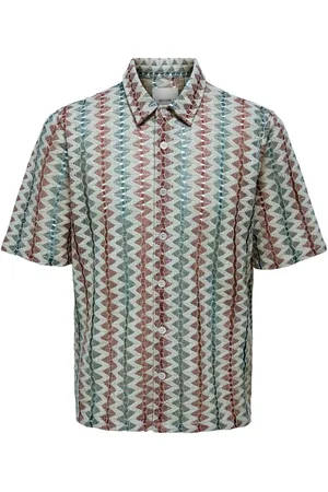 Only & Sons Short Sleeve Patterned Resort 100% Cotton Shirt xlarge