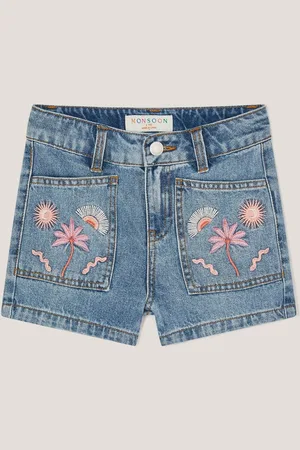 Monsoon Embroidered Denim Shorts 10 Years (140cm)
