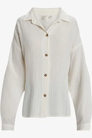 Roxy Morning Time Long Sleeve 100% Cotton Shirt S