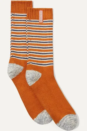 Sealskinz Blue Oby Bamboo Mid Length Multi Stripe Socks M