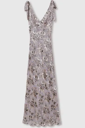Paige Satin Floral Maxi Dress With Silk AU 8