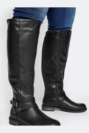 Long Tall Sally Black Leather Riding Boots AU 11 (EU 43)