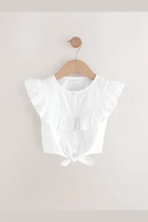 Next White 100% Cotton Tie Front Blouse (3-16yrs) 6 Years (116cm)