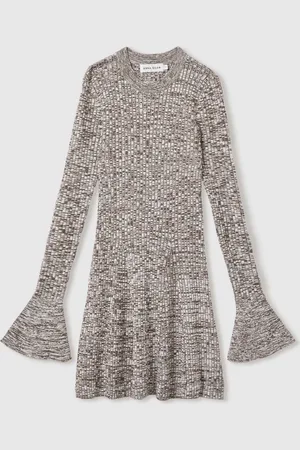Anna Quan Mélange-Knit Mini 100% Cotton Dress AU 10