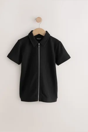 Next Zip Through Short Sleeve 100% Cotton Polo Shirt (3-16yrs) 9 Years (134cm)