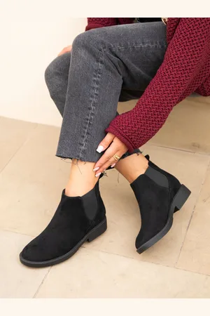 Linzi Black Suede Karina Chelsea Boots With Stretch Side Panel AU 6 (EU 37)