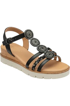 Lotus Black Wedges Casual Sandals AU 5 (EU 36)