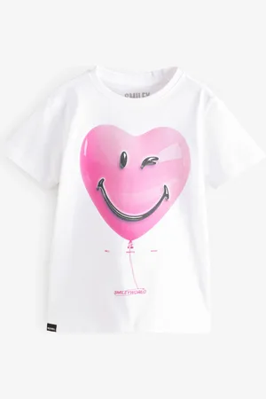 Smiley SMILEYWORLD Girls Graphic Relaxed 100% Cotton T-Shirt 6