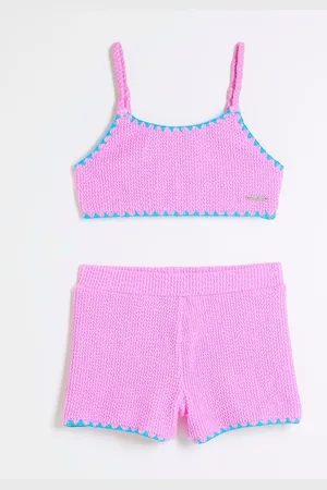 River Island Purple Girls Textured Shorts Bikini 9